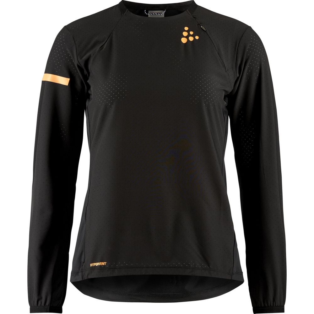 Craft Pro Hypervent LS Wind Top 2 Women's Black 1914594-999000 shirts en tops online bestellen bij Kathmandu Outdoor & Travel