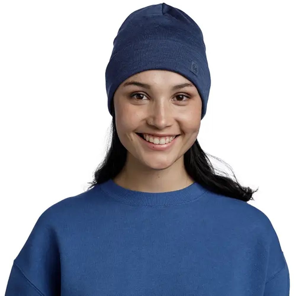 Buff BUFF© Merino Heavyweight Beanie Solid Night Blue 111170779-Solid Nigh kleding accessoires online bestellen bij Kathmandu Outdoor & Travel