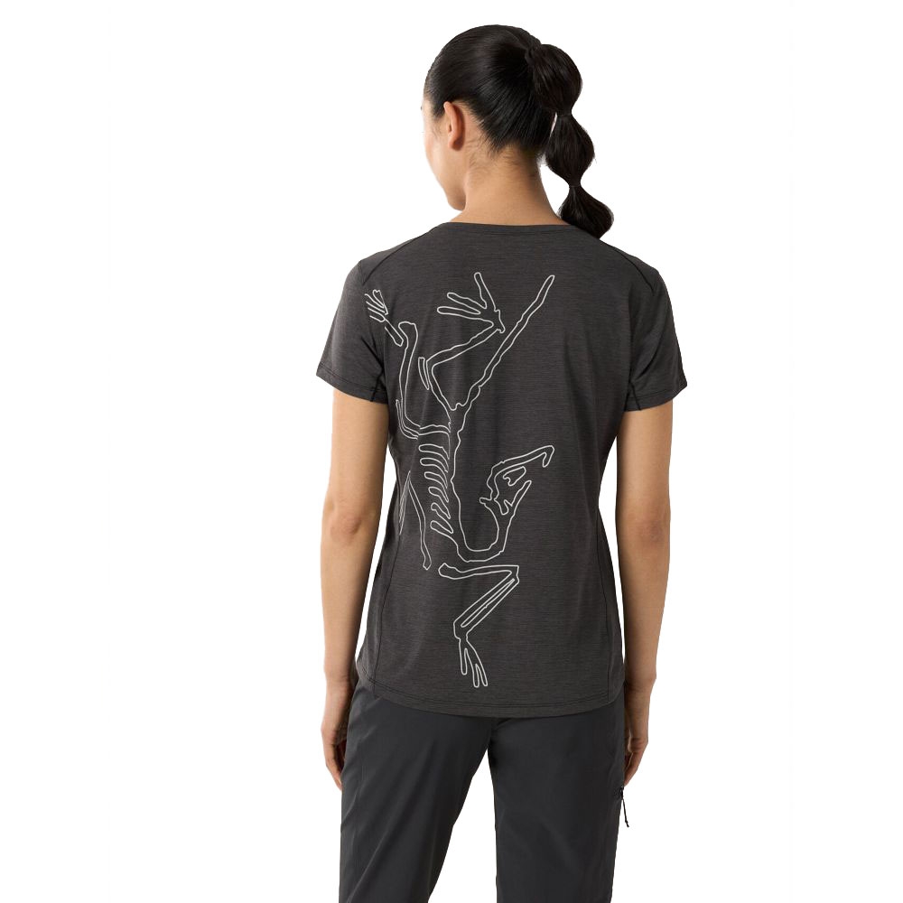 Arc'teryx Taema Arc'bird Crew SS Women's Black Heather 7694-Black Heather shirts en tops online bestellen bij Kathmandu Outdoor & Travel