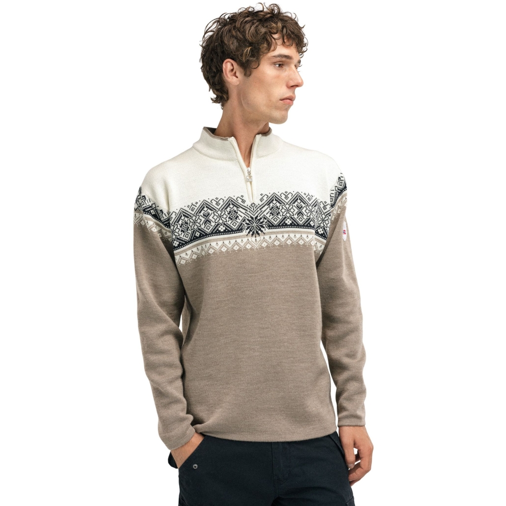 Dale Moritz Masc Sweater Mountainstone Sand 91391-P00 fleeces en truien online bestellen bij Kathmandu Outdoor & Travel