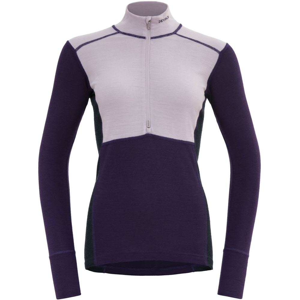Devold Lauparen Merino 190 Zip Neck Women's Orchid/Lilac/Ink GO 245 244 A-167B onderkleding/thermokleding online bestellen bij Kathmandu Outdoor & Travel