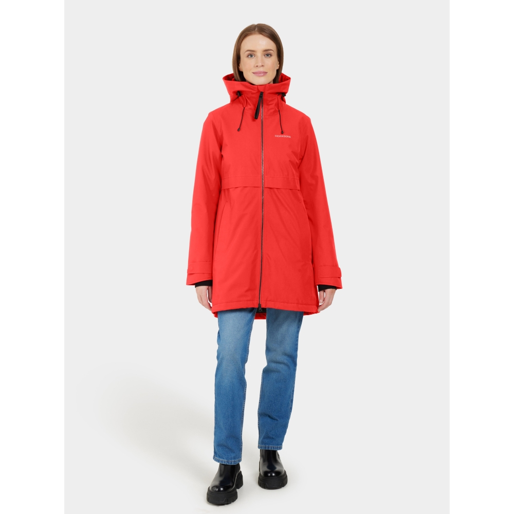 Didriksons Helle Parka 5 Women's Pomme Red 504301-463 jassen online bestellen bij Kathmandu Outdoor & Travel