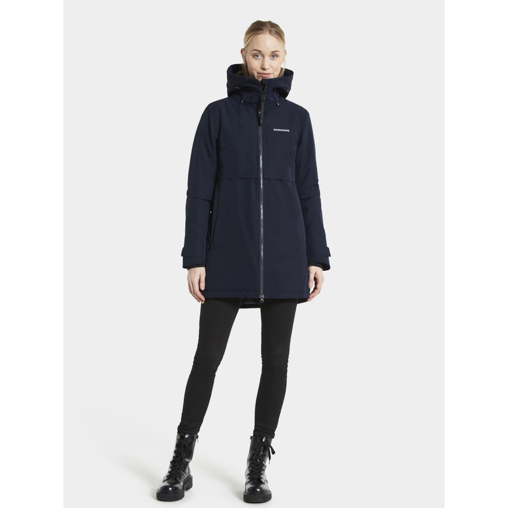 Didriksons Helle Parka 5 Women's Dark Night Blue 504301-999 jassen online bestellen bij Kathmandu Outdoor & Travel
