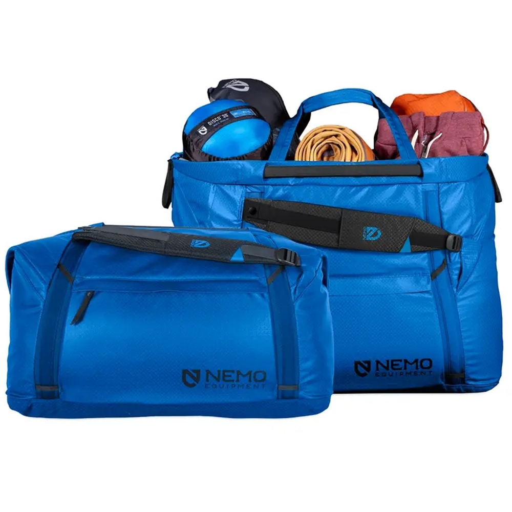 Nemo Double Haul Convertible Duffel 70L (Lake) Lake 811666033611-Lake duffels online bestellen bij Kathmandu Outdoor & Travel