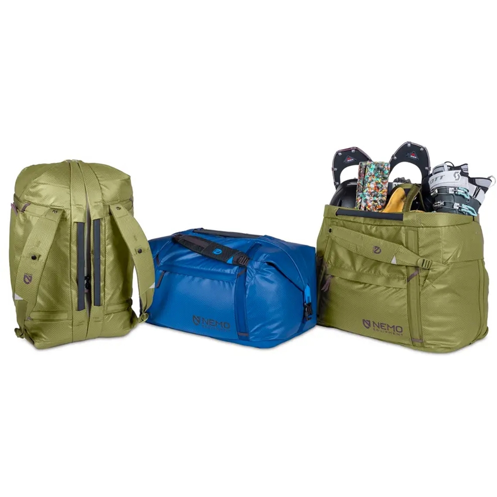 Nemo Double Haul Convertible Duffel 70L (Lake) Lake 811666033611-Lake duffels online bestellen bij Kathmandu Outdoor & Travel