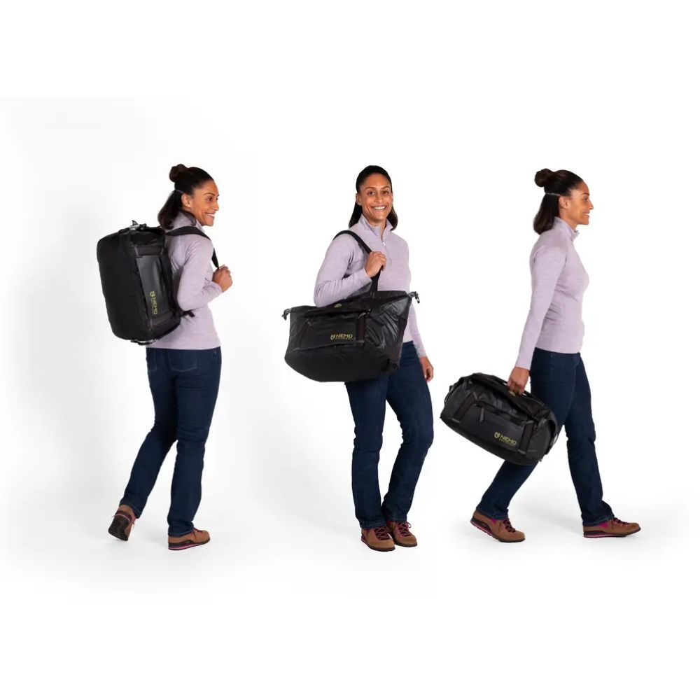 Nemo Double Haul Convertible Duffel 30L (Black) Black 811666033291-Black duffels online bestellen bij Kathmandu Outdoor & Travel