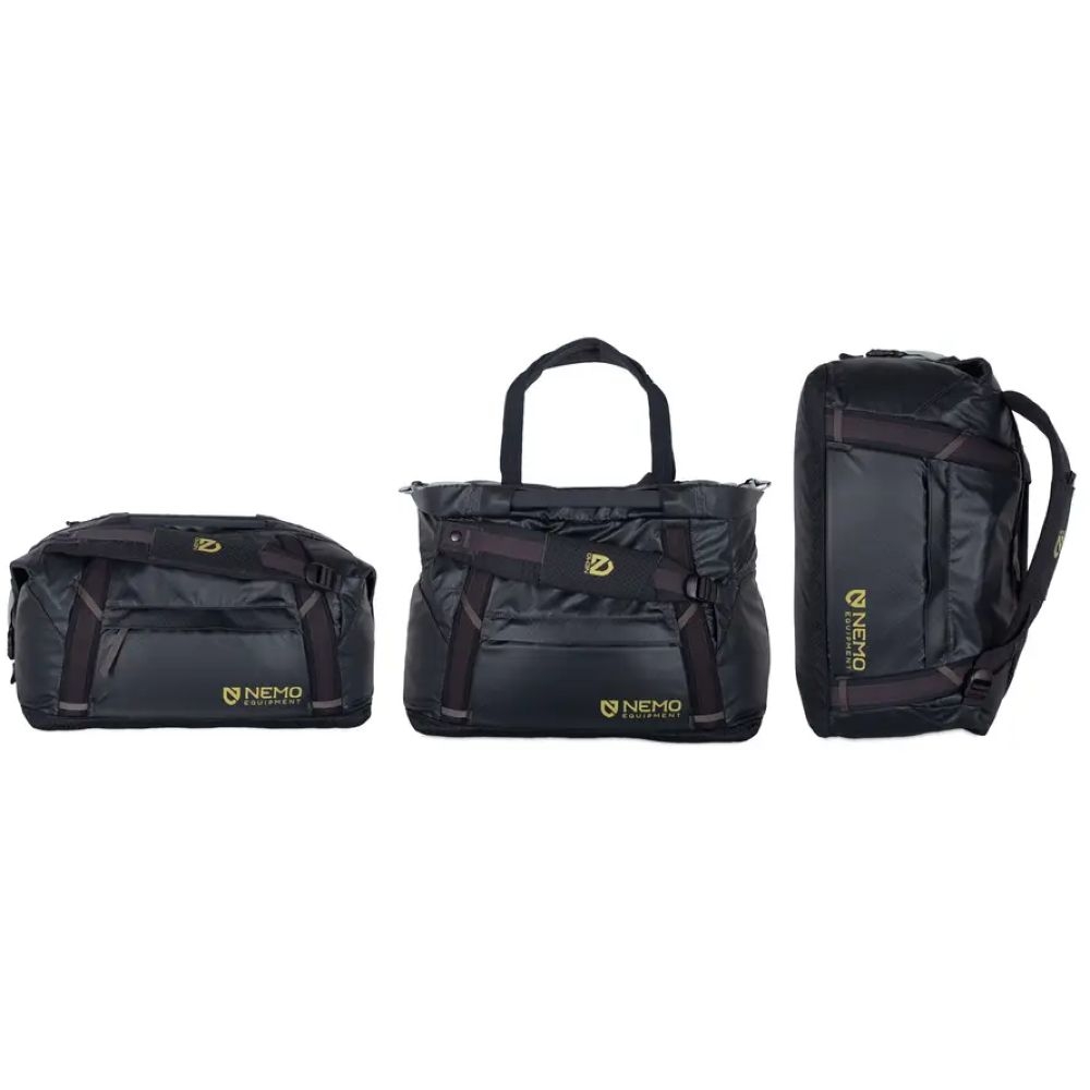 Nemo Double Haul Convertible Duffel 30L (Black) Black 811666033291-Black duffels online bestellen bij Kathmandu Outdoor & Travel