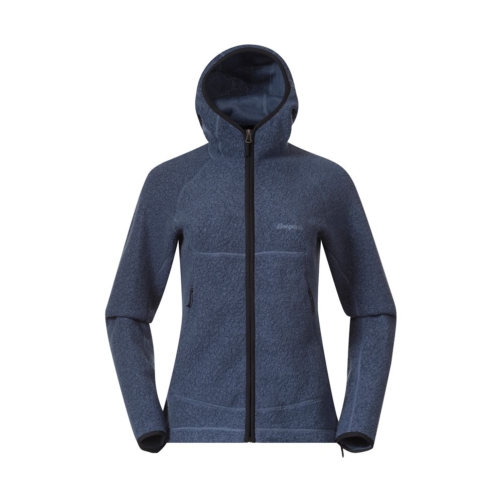 Bergans Vaagaa Merino Terry Midlayer Hoodie Women's Granite Blue 3393-24412 fleeces en truien online bestellen bij Kathmandu Outdoor & Travel