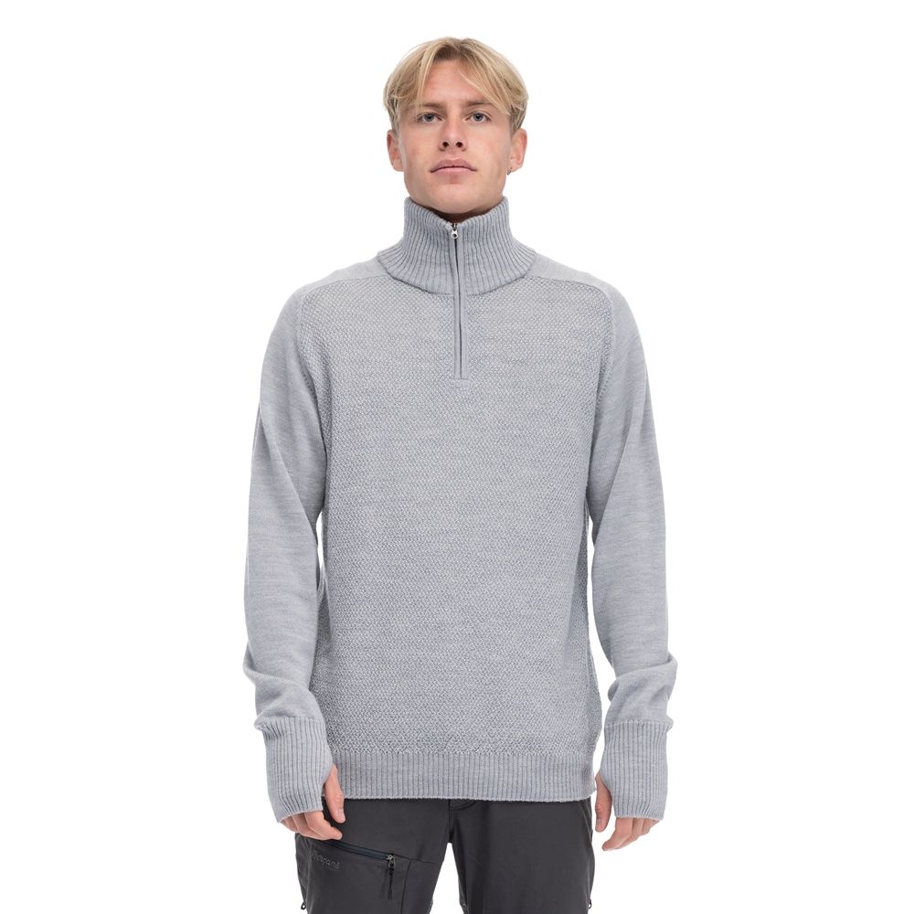 Bergans Ulriken Light Merino Jumper Magnesium Grey 3129-21852 fleeces en truien online bestellen bij Kathmandu Outdoor & Travel