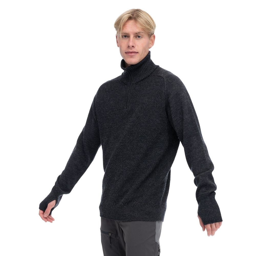 Bergans Ulriken Light Merino Jumper Dark Shadow Grey 3129-24616 fleeces en truien online bestellen bij Kathmandu Outdoor & Travel