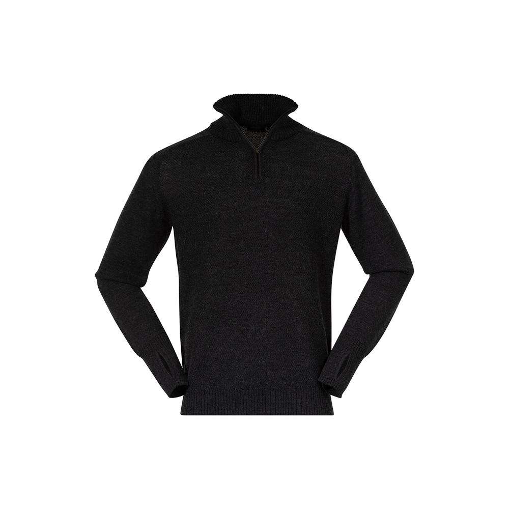 Bergans Ulriken Light Merino Jumper Dark Shadow Grey 3129-24616 fleeces en truien online bestellen bij Kathmandu Outdoor & Travel