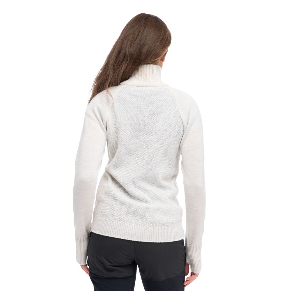 Bergans Ulriken Light Merino Jumper Women's Vanilla White 3130-21406 fleeces en truien online bestellen bij Kathmandu Outdoor & Travel