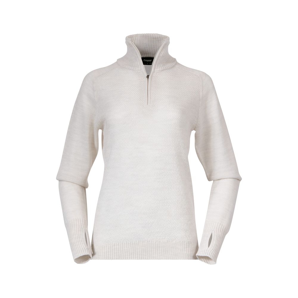 Bergans Ulriken Light Merino Jumper Women's Vanilla White 3130-21406 fleeces en truien online bestellen bij Kathmandu Outdoor & Travel