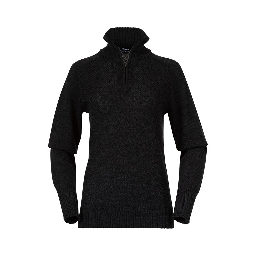 Bergans Ulriken Light Merino Jumper Women's Dark Shadow Grey 3130-24616 fleeces en truien online bestellen bij Kathmandu Outdoor & Travel