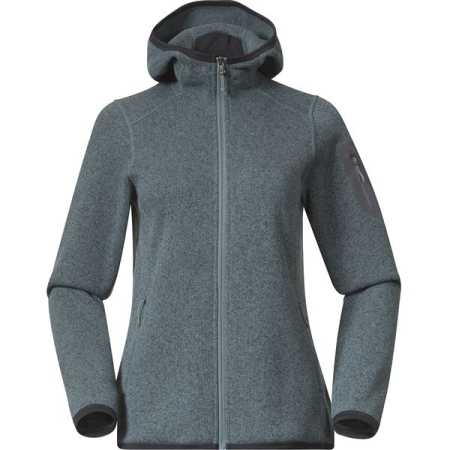Bergans  Kamphaug Knitted Hoodie Women's Grey Sage
