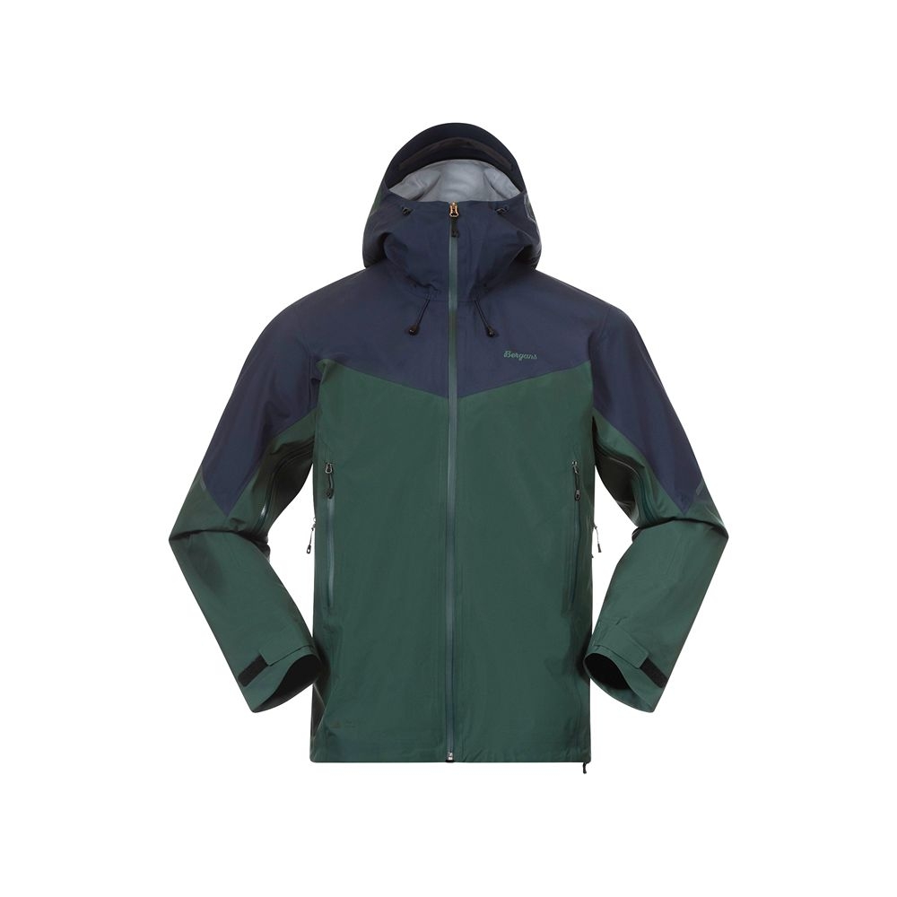 Bergans Rabot Light 3L Shell Jacket Duke Green/Navy Blue 3201-25544 jassen online bestellen bij Kathmandu Outdoor & Travel