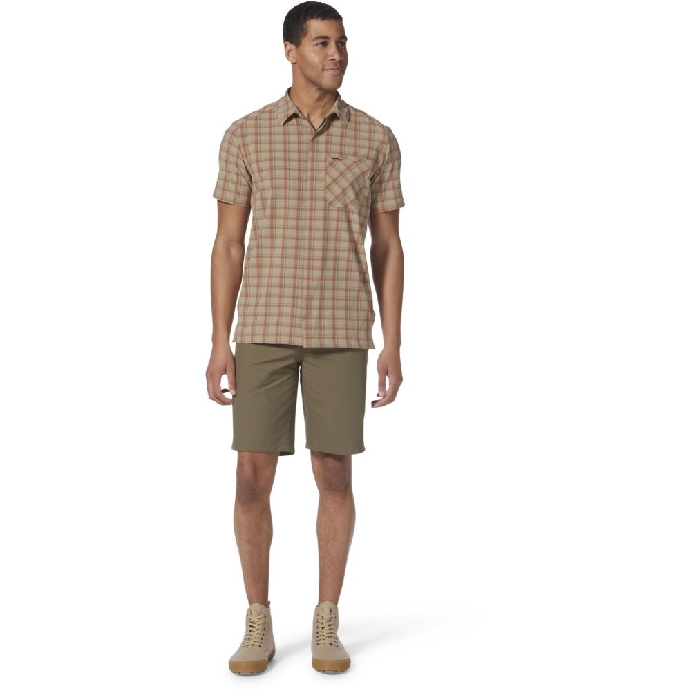 Royal Robbins Amp Lite Plaid S/S Khaki Cloverdale Y421028-293 shirts en tops online bestellen bij Kathmandu Outdoor & Travel