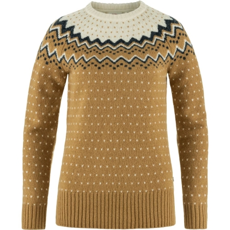 Fjällräven  Övik Knit Sweater Women's Buckwheat Brown-Chalk White