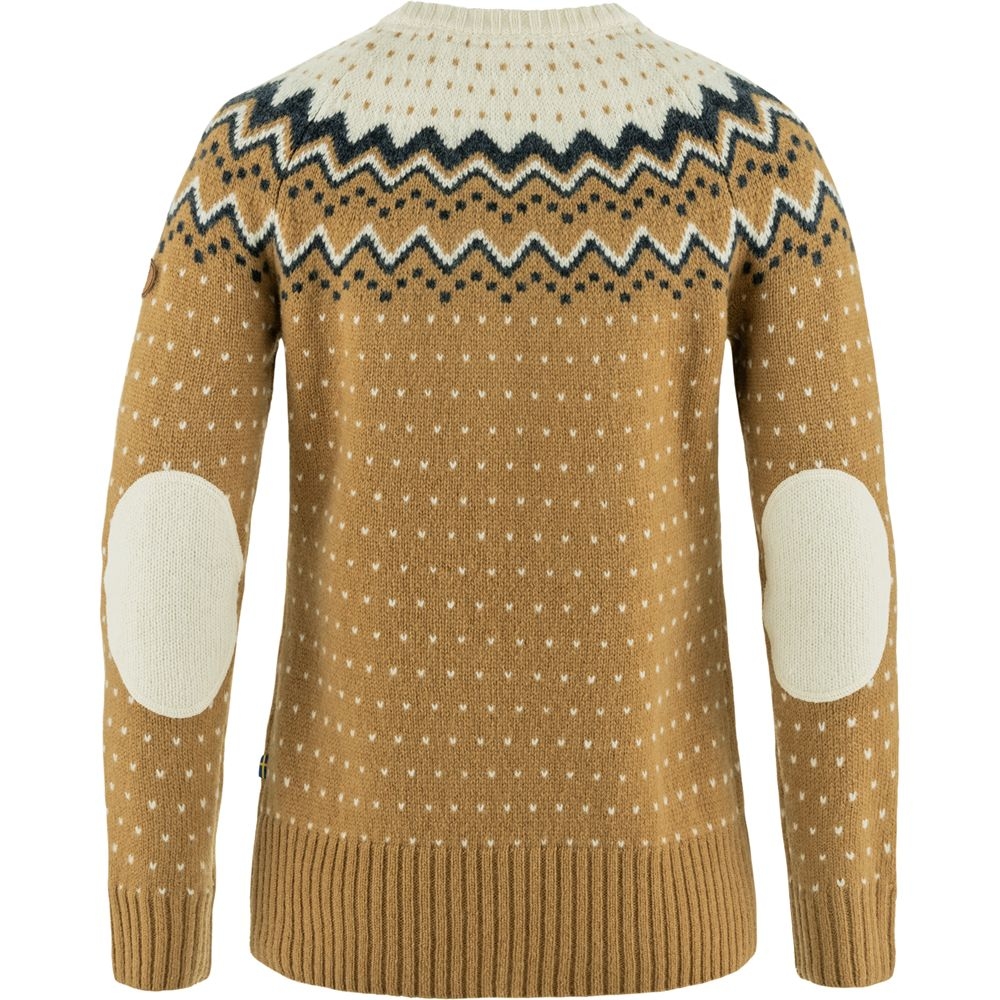 Fjällräven Övik Knit Sweater Women's Buckwheat Brown-Chalk White F89941-232-113 fleeces en truien online bestellen bij Kathmandu Outdoor & Travel