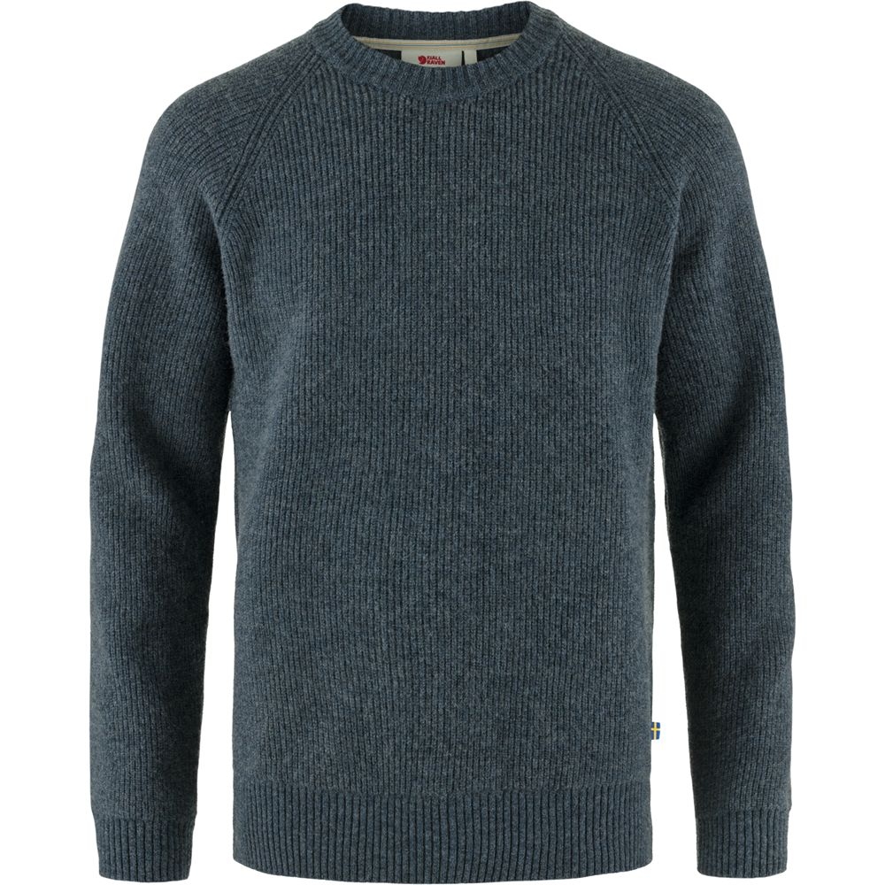 Fjällräven Övik Rib Sweater Navy F87165-560 fleeces en truien online bestellen bij Kathmandu Outdoor & Travel