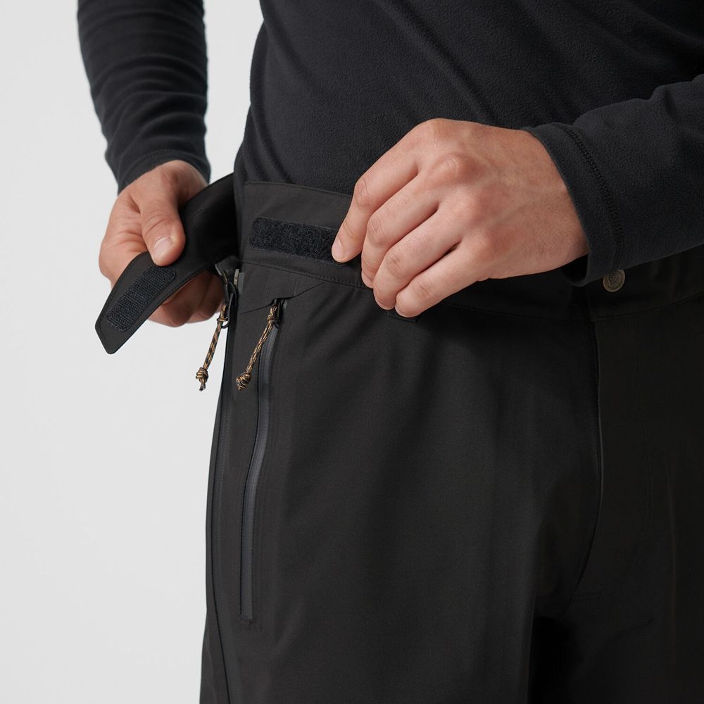 Fjällräven Keb Eco-Shell Trousers Black F82415-550 broeken online bestellen bij Kathmandu Outdoor & Travel