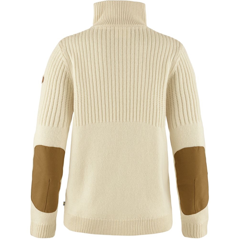 Fjällräven Övik Half Zip Knit Women's Chalk White F86993-113 fleeces en truien online bestellen bij Kathmandu Outdoor & Travel
