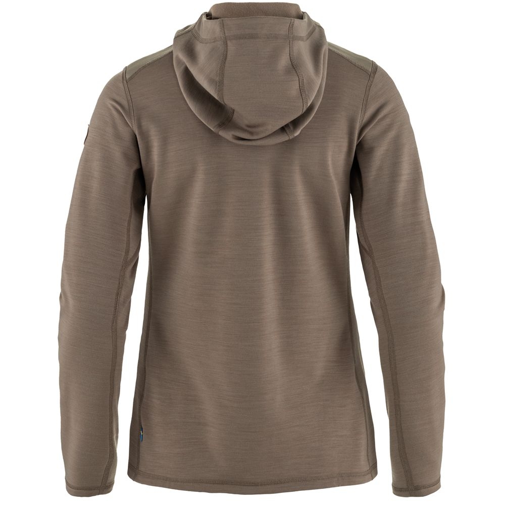 Fjällräven Keb Fleece Hoodie Women's Suede Brown F86990-244 fleeces en truien online bestellen bij Kathmandu Outdoor & Travel