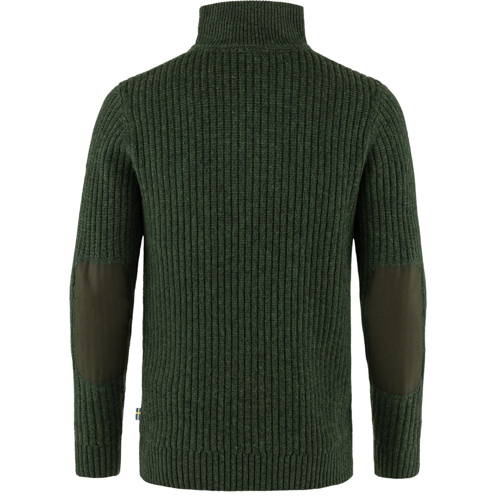 Fjällräven Övik Half Zip Knit Deep Forest F86672-662 fleeces en truien online bestellen bij Kathmandu Outdoor & Travel