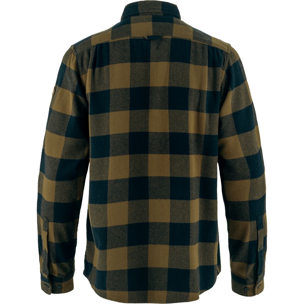 Fjällräven Övik Heavy Flannel Shirt Wood Brown-Dark Navy F82978-265-555 shirts en tops online bestellen bij Kathmandu Outdoor & Travel