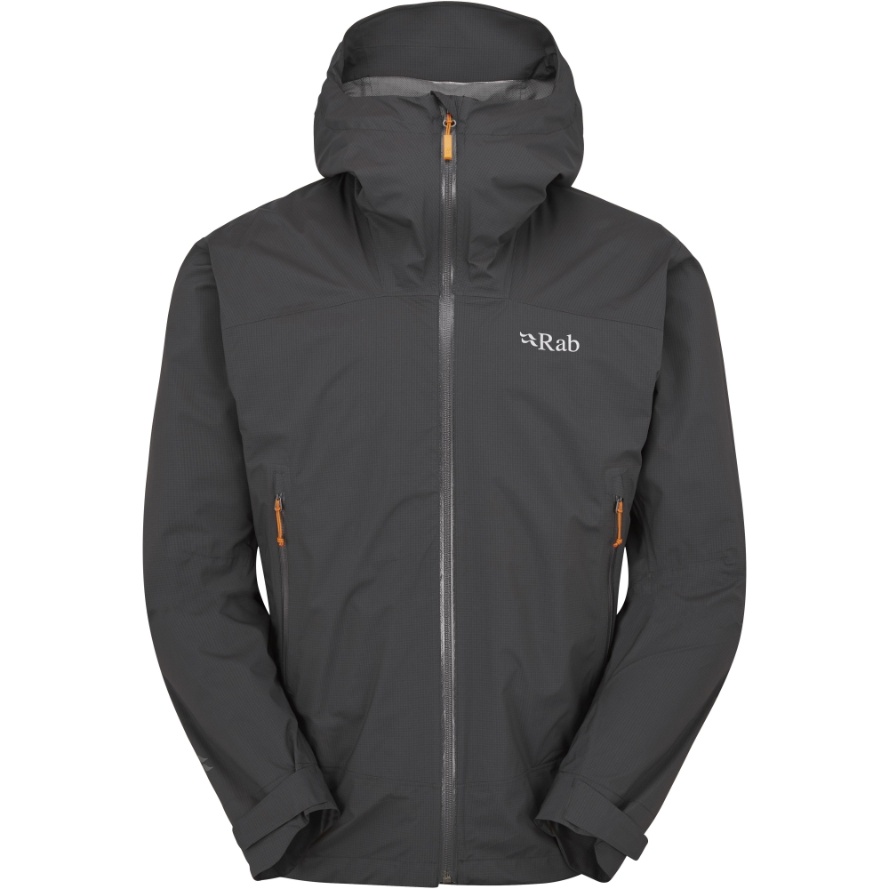 Rab Downpour Light Jacket Anthracite QWG-90-ANT jassen online bestellen bij Kathmandu Outdoor & Travel