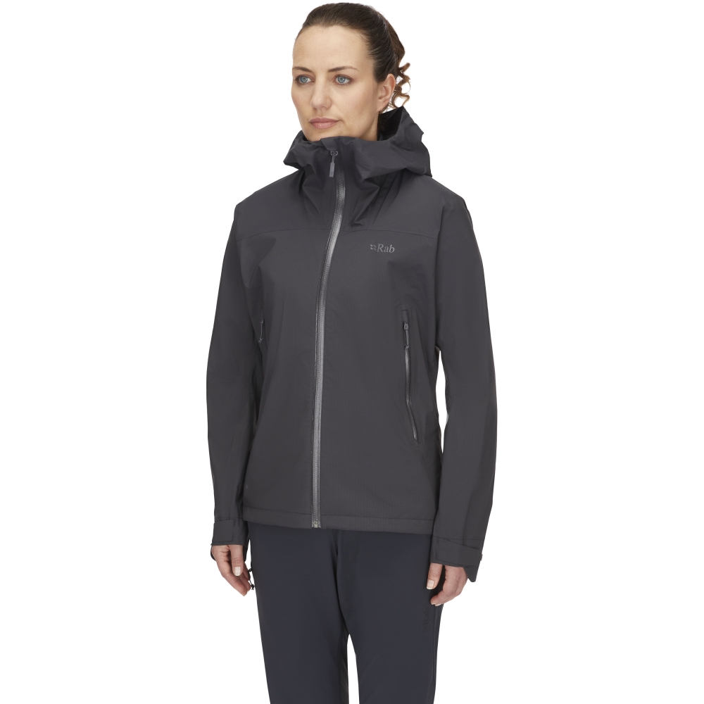 Rab Downpour Light Jacket Women's Anthracite QWG-91-ANT jassen online bestellen bij Kathmandu Outdoor & Travel
