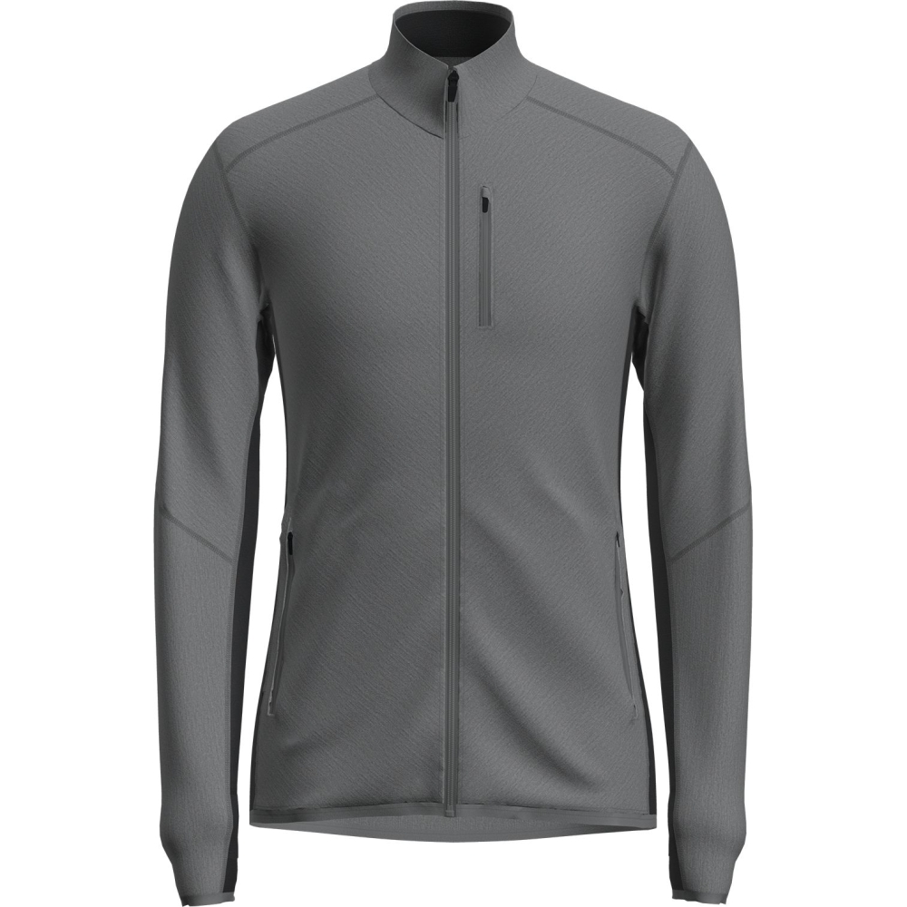 Icebreaker Descender LS Zip Jet Hthr/Black IBB04853-A011 fleeces en truien online bestellen bij Kathmandu Outdoor & Travel