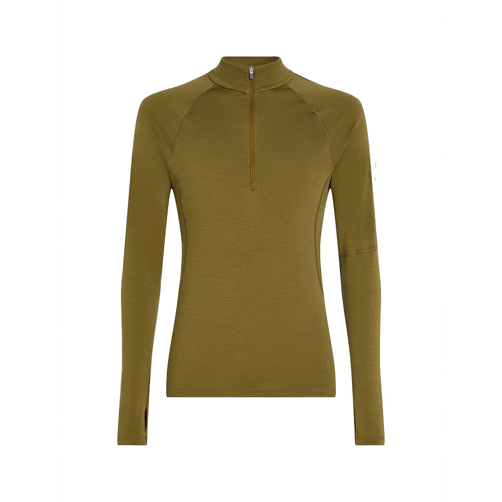 Icebreaker 300 MerinoFine Polar LS Half Zip Algae IBBA56Q9-3571 onderkleding/thermokleding online bestellen bij Kathmandu Outdoor & Travel