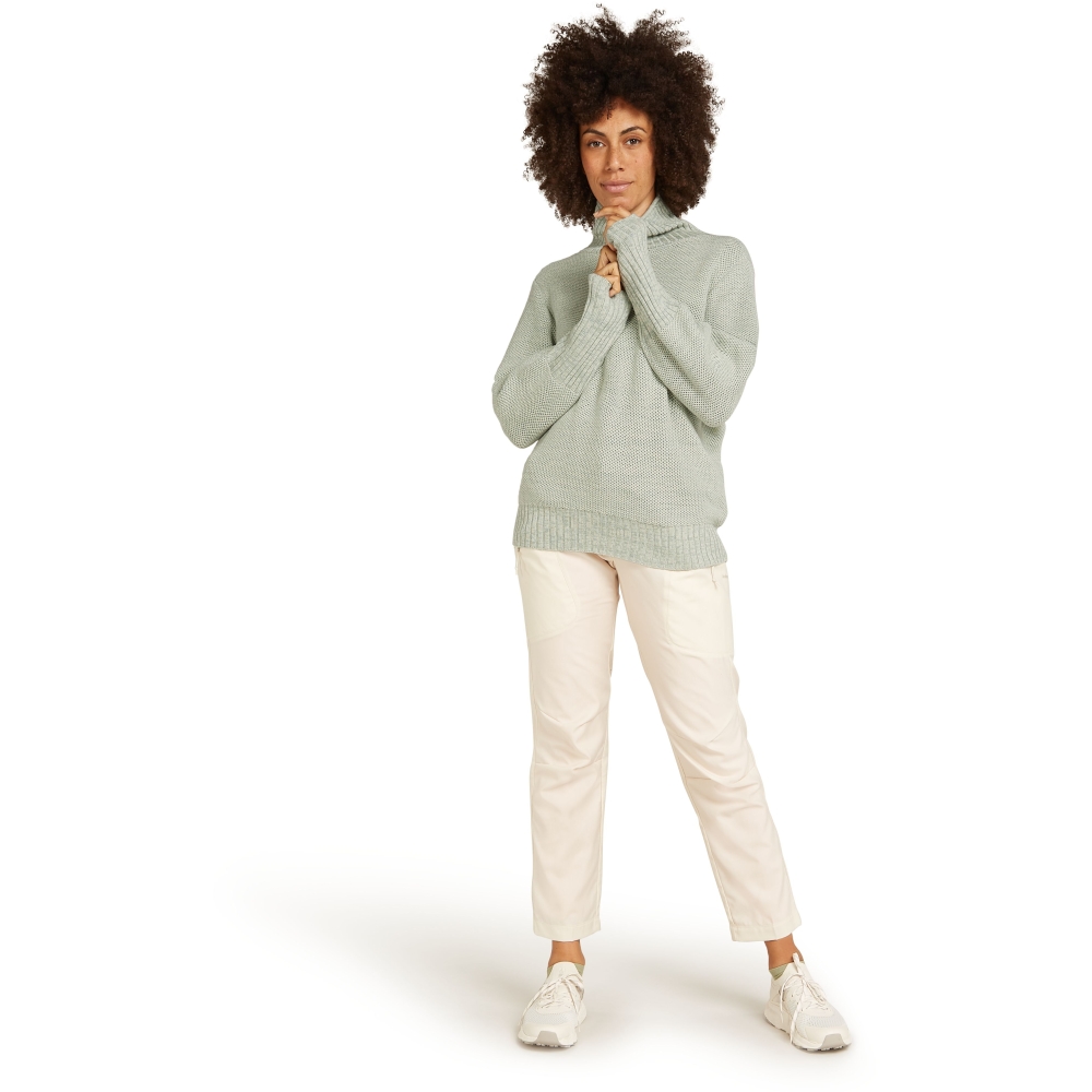 Icebreaker Seevista Funnel Neck Sweater Women's Ashen/Moss IB0A59LI-02R1 fleeces en truien online bestellen bij Kathmandu Outdoor & Travel