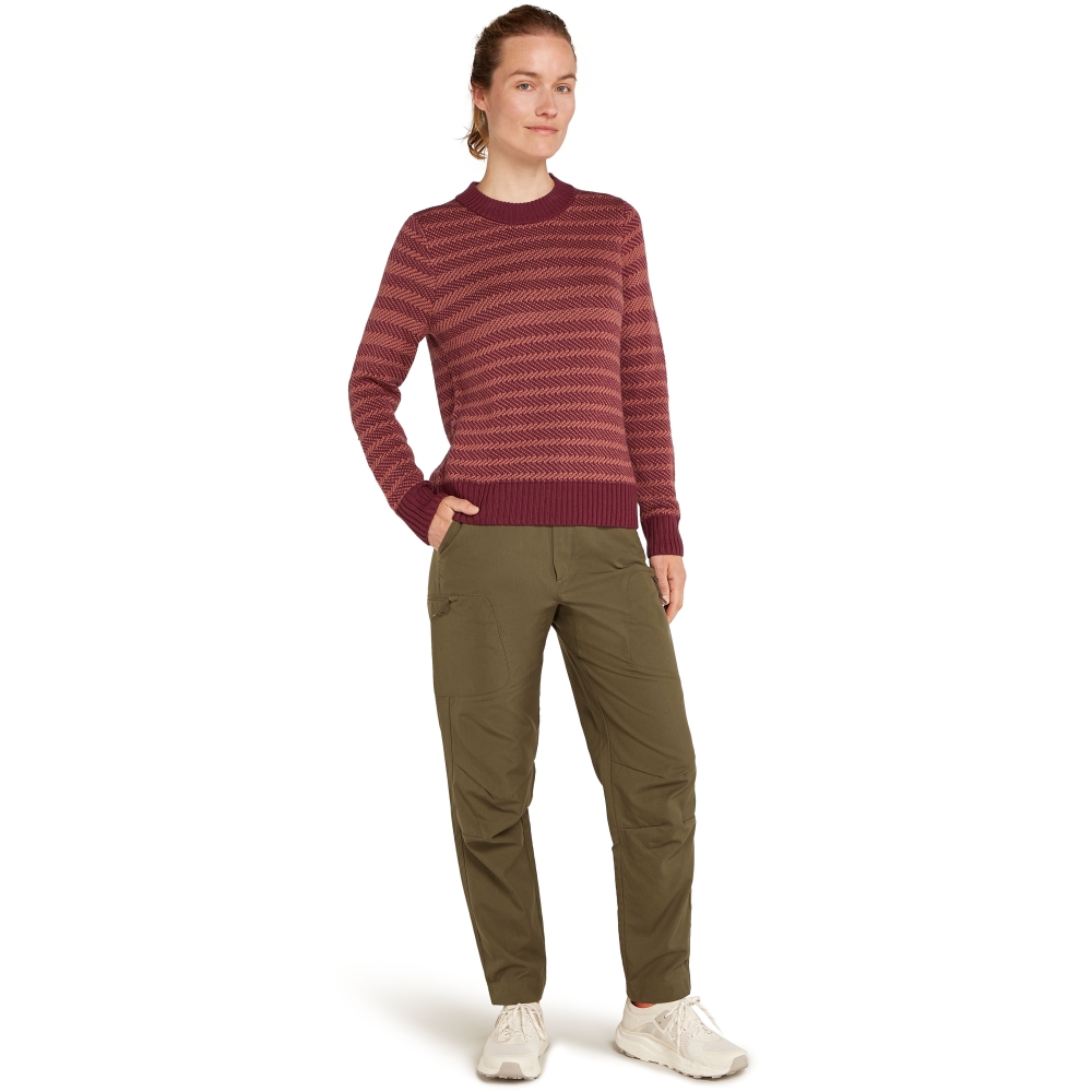 Icebreaker Waypoint Crewe Sweater Women's Port/Cedarwoods IB104316-01Y1 fleeces en truien online bestellen bij Kathmandu Outdoor & Travel