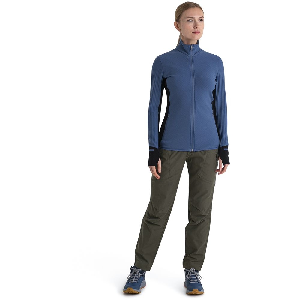 Icebreaker Descender LS Zip Women's Dawn/Black IBB03900-B981 fleeces en truien online bestellen bij Kathmandu Outdoor & Travel