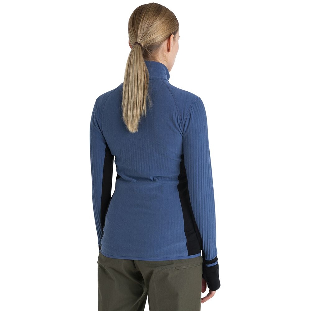 Icebreaker Descender LS Zip Women's Dawn/Black IBB03900-B981 fleeces en truien online bestellen bij Kathmandu Outdoor & Travel
