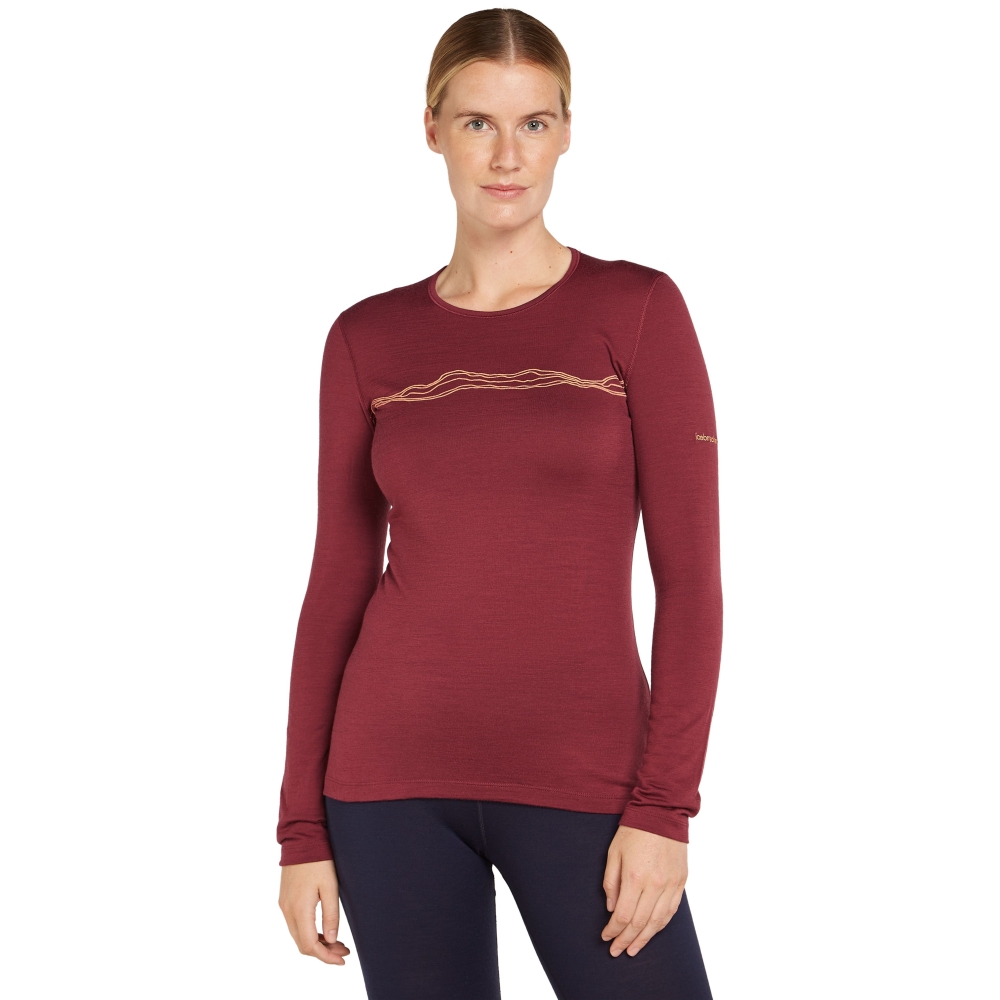 Icebreaker Mer 200 Oasis LS Crewe Mountain Pulse Women's Port IB0A574V-01C1 onderkleding/thermokleding online bestellen bij Kathmandu Outdoor & Travel