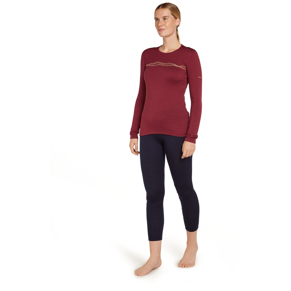 Icebreaker Mer 200 Oasis LS Crewe Mountain Pulse Women's Port IB0A574V-01C1 onderkleding/thermokleding online bestellen bij Kathmandu Outdoor & Travel