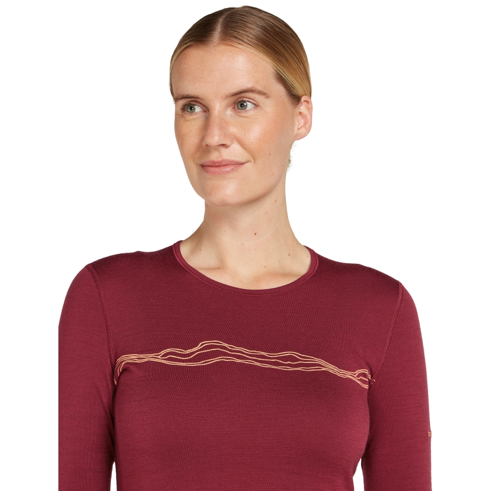 Icebreaker Mer 200 Oasis LS Crewe Mountain Pulse Women's Port IB0A574V-01C1 onderkleding/thermokleding online bestellen bij Kathmandu Outdoor & Travel