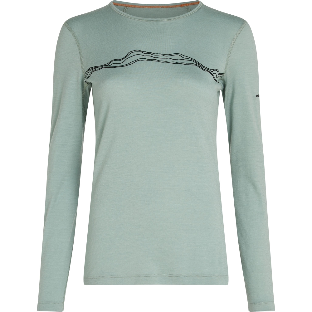Icebreaker Mer 200 Oasis LS Crewe Mountain Pulse Women's Moss IB0A574V-01G1 onderkleding/thermokleding online bestellen bij Kathmandu Outdoor & Travel