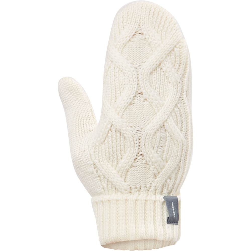 Icebreaker Mer Cable Knit Mittens Undued IB0A573H-0001 kleding accessoires online bestellen bij Kathmandu Outdoor & Travel
