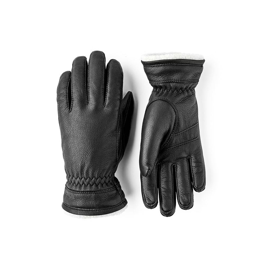 Hestra Buvika Deerskin Black 1002520-100 kleding accessoires online bestellen bij Kathmandu Outdoor & Travel