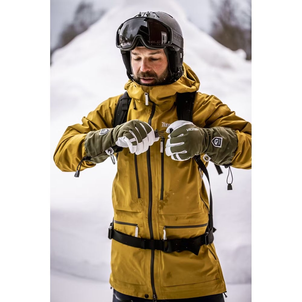 Hestra Army Leather Heli Ski - 5 finger Olive 30570-870 kleding accessoires online bestellen bij Kathmandu Outdoor & Travel