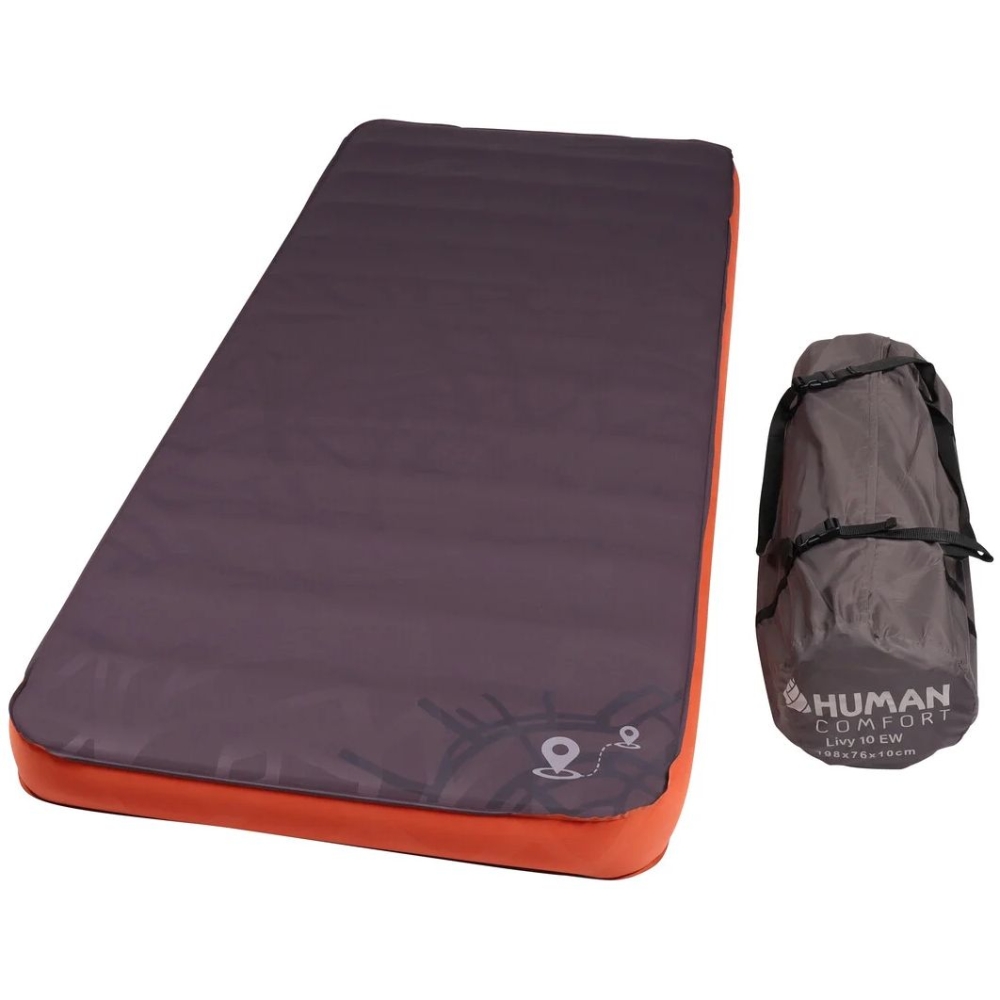 Human Comfort Livy Compact 10 Antraciet/Oranje HC401100 slaapmatjes online bestellen bij Kathmandu Outdoor & Travel