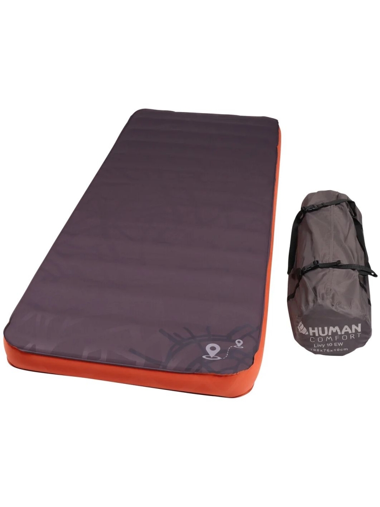 Human Comfort Livy Compact 10 Antraciet/Oranje HC401100 slaapmatjes online bestellen bij Kathmandu Outdoor & Travel