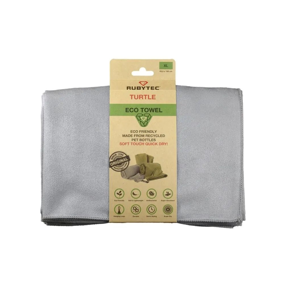 Rubytec Turtle Eco Towel Grey XL Grey RU12012X toiletartikelen online bestellen bij Kathmandu Outdoor & Travel