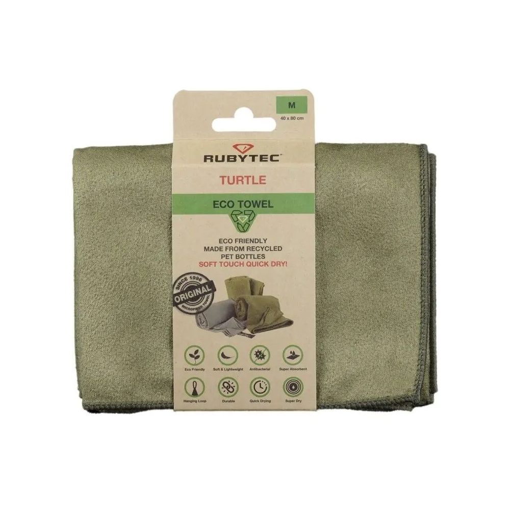 Rubytec Turtle Eco Towel Green M Green RU12050M toiletartikelen online bestellen bij Kathmandu Outdoor & Travel