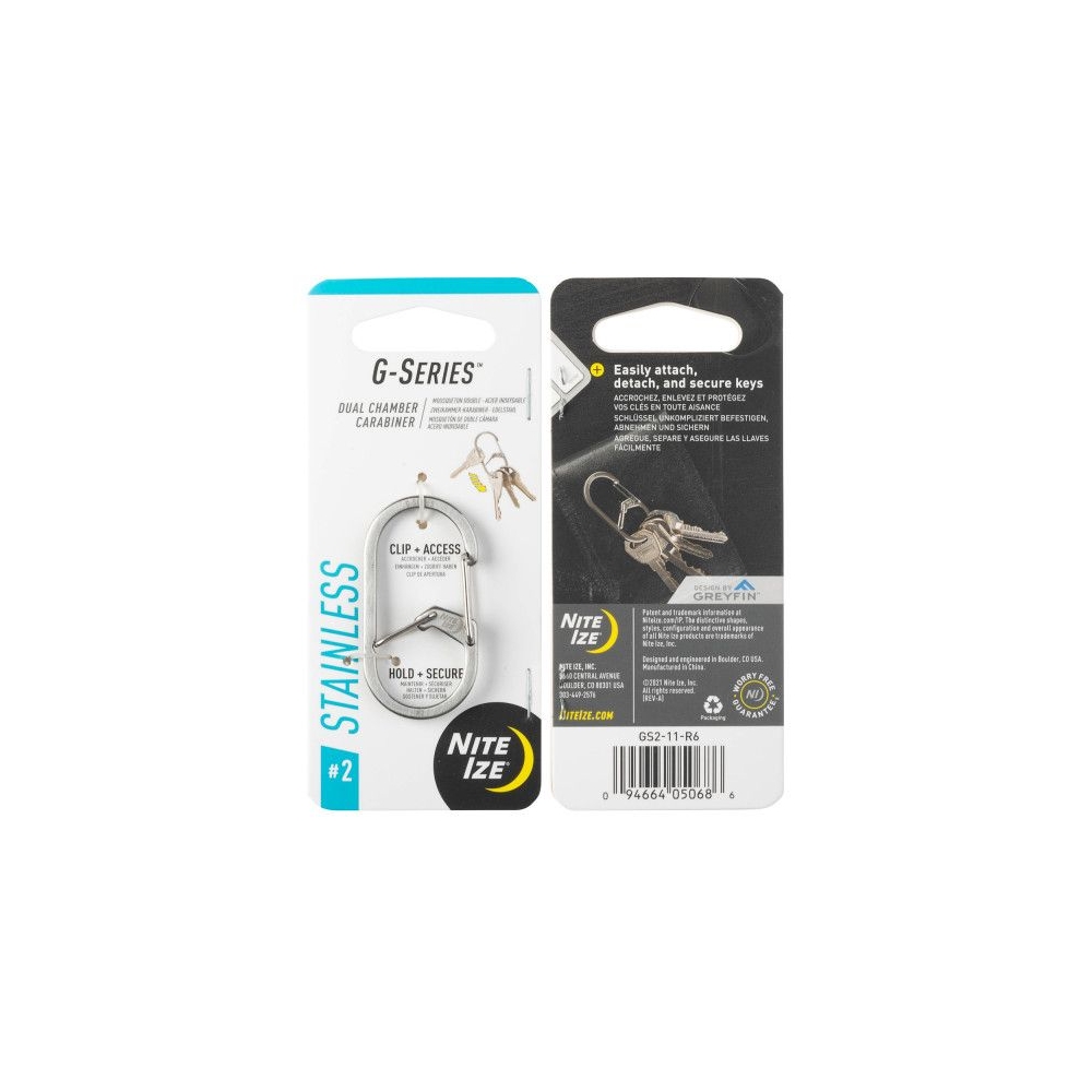 Nite-Ize G-Series Karabijnhaak Zilver #2 Zilver NI GS2-11-R6 gadgets en handigheden online bestellen bij Kathmandu Outdoor & Travel