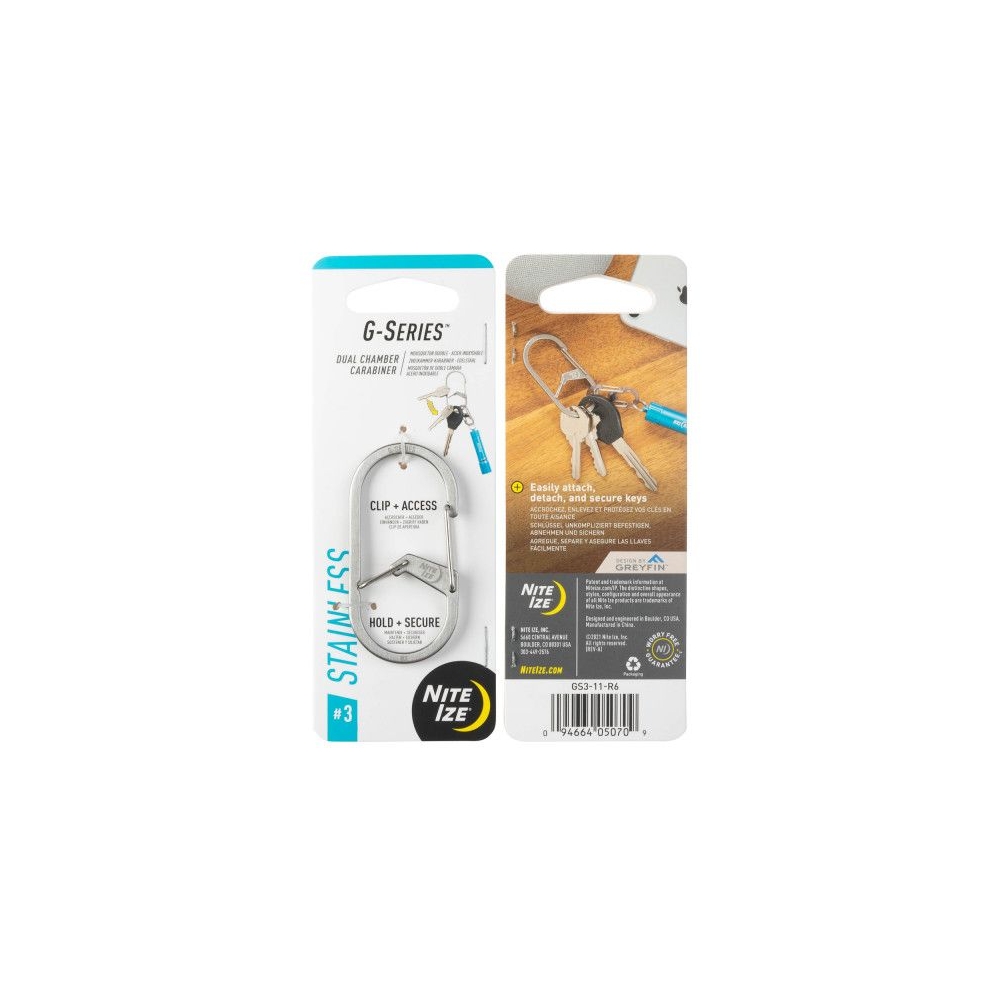 Nite-Ize G-Series Karabijnhaak Zilver #3 Zilver NI GS3-11-R6 gadgets en handigheden online bestellen bij Kathmandu Outdoor & Travel